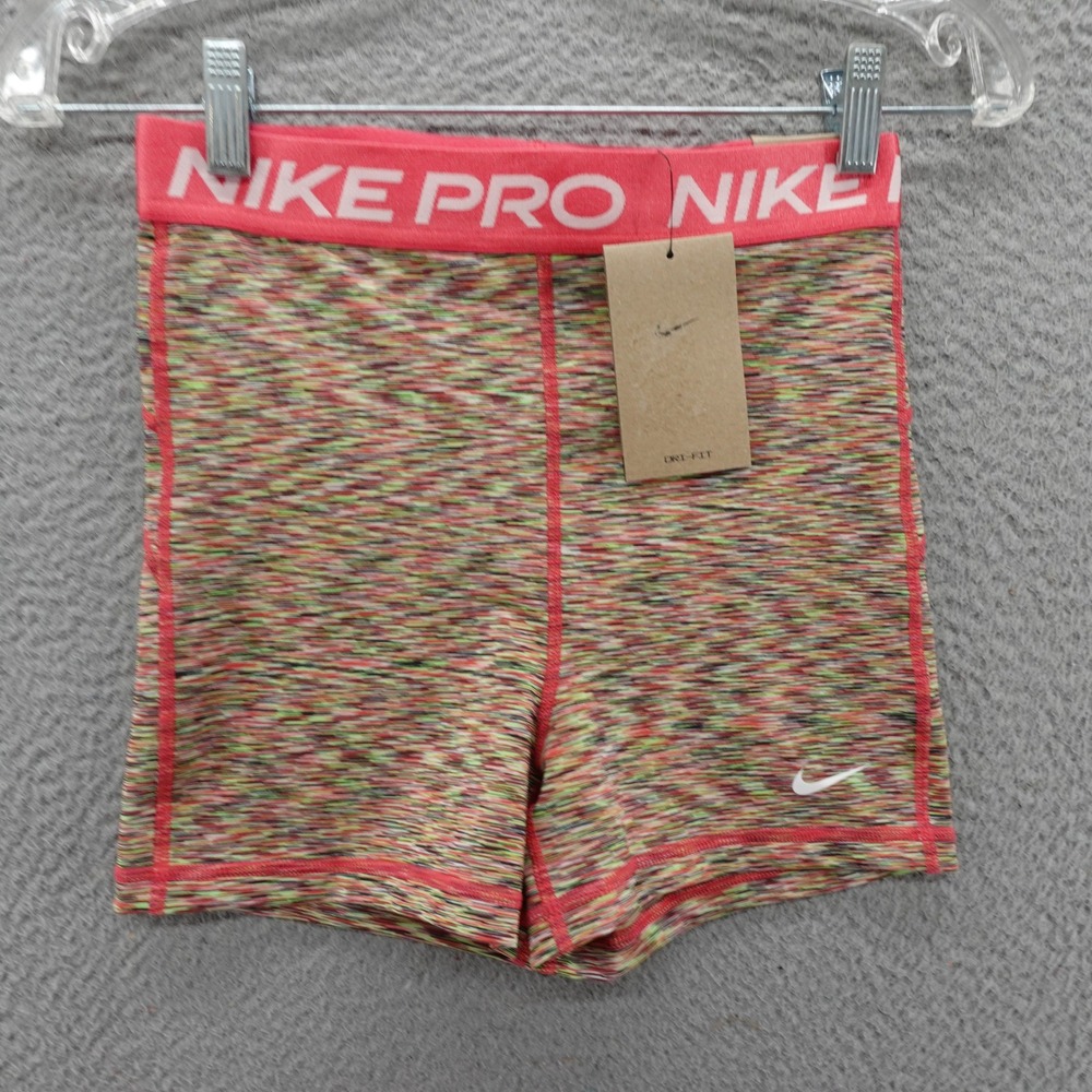 Nike Pro Womens 3 Inch Training Shorts Multi Color Pink Space Dye Size Small NEW